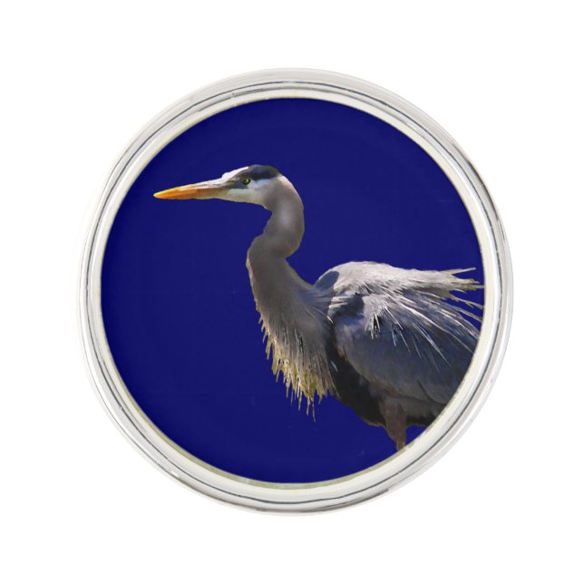 Great Blue Heron Lapel Pin (Front)