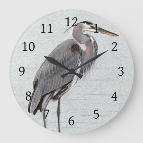 Great Blue Heron Large Clock