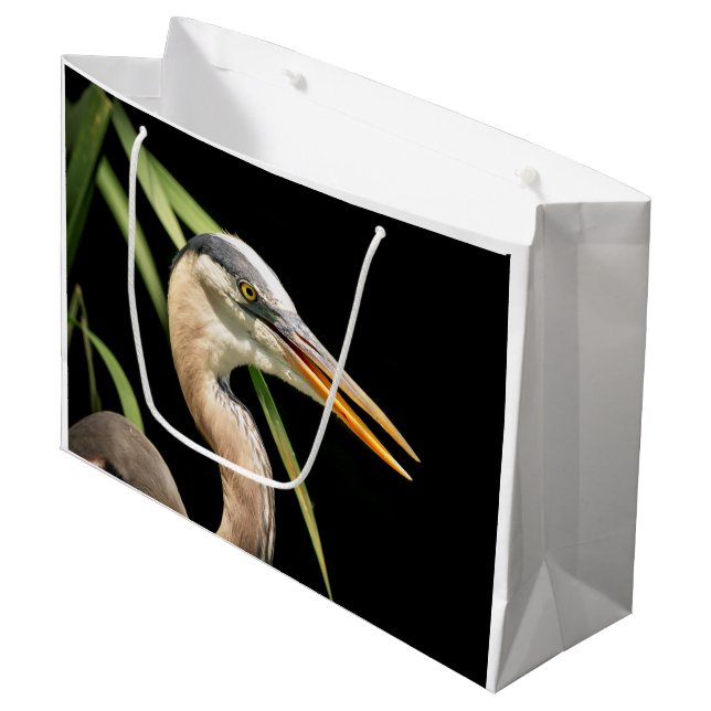 Great Blue Heron Large Gift Bag (Front Angled)