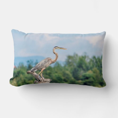 Great Blue Heron Lumbar Pillow