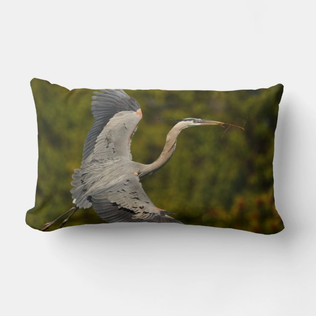 great blue heron lumbar pillow (Front)
