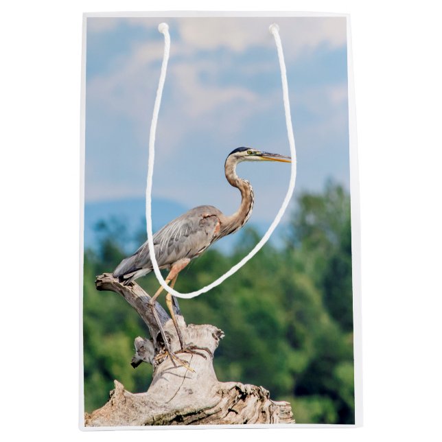 Great Blue Heron Medium Gift Bag (Front)