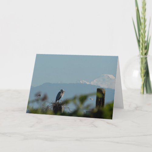 Great Blue Heron Merry Christmas Card