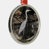 Great Blue Heron Metal Ornament (Right)