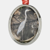 Great Blue Heron Metal Ornament (Left)