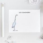 Great Blue Heron Monogram Boho Bird Artwork Note Card<br><div class="desc">These striking Great Blue Heron notecards capture the majestic beauty of this bird in its natural hunting habitat. I sketched this bird from life by a pond in my hometown of Buffalo, N.Y. I loved the look of this handsome heron, with its Modigliani-esque long neck! So graceful, so whimsical. Your...</div>