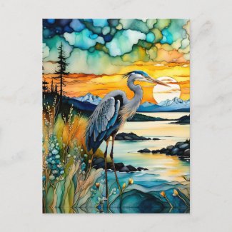 Great blue Heron Mountain sunrise