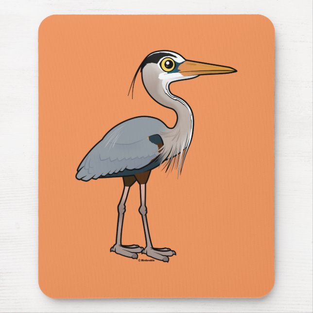 Great Blue Heron Mouse Pad (Front)