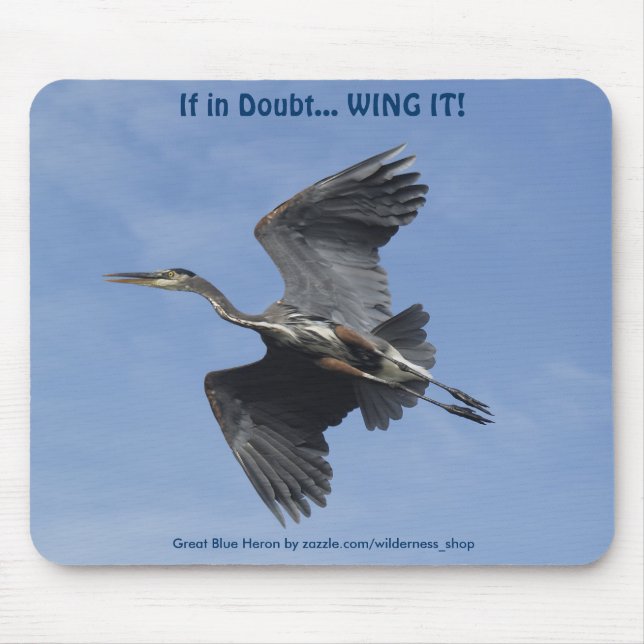GREAT BLUE HERON Mousepad (Front)