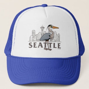 Great Blue Heron of Seattle City Bird Trucker Hat