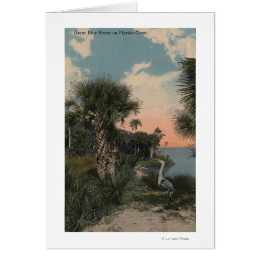 Great Blue Heron on Florida Coast Beach (Front)