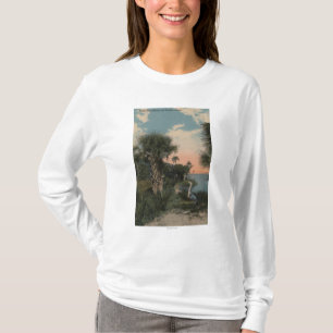 Great Blue Heron on Florida Coast Beach T-Shirt