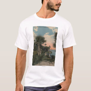 Great Blue Heron on Florida Coast Beach T-Shirt