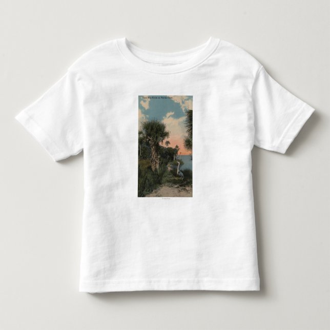 Great Blue Heron on Florida Coast Beach Toddler T-shirt (Front)