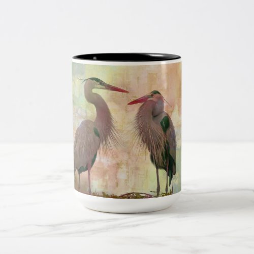 Great Blue Heron Pair Digital Art Coffee Mug