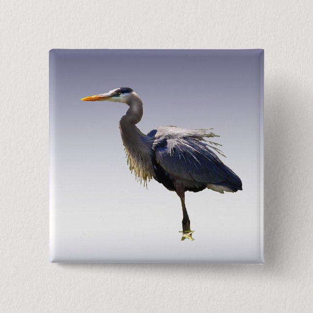 Great Blue Heron Pinback Button (Front)