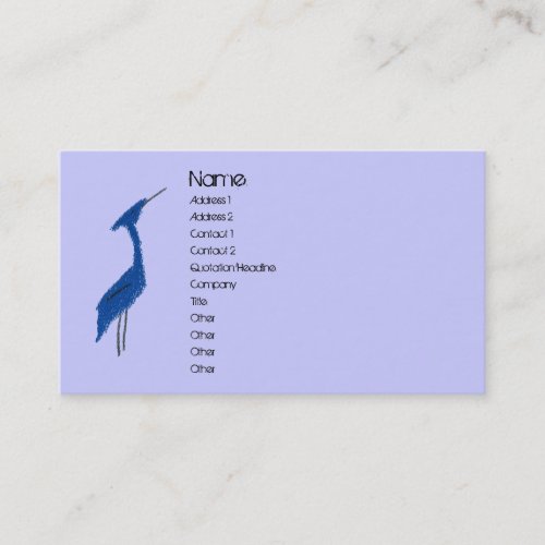 GREAT BLUE HERON profile card Business Cards