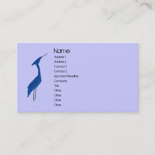 Customizable GREAT BLUE HERON profile card Business Cards