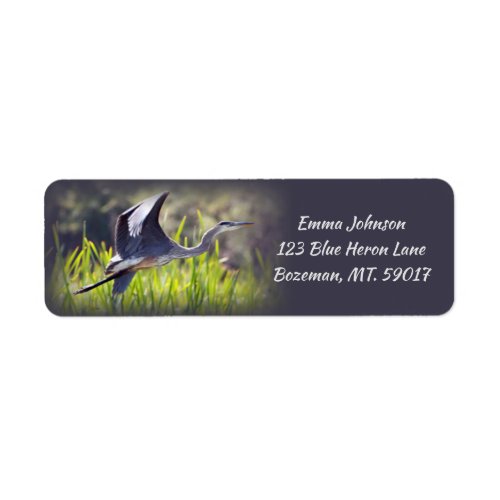 Great Blue Heron Return Address Label