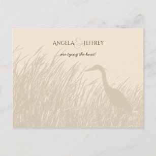 Great Blue Heron rustic wedding save the date Announcement Postcard