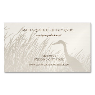Great Blue Heron rustic wedding save the date Business Card Magnet