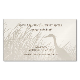 Great Blue Heron rustic wedding save the date Business Card Magnet
