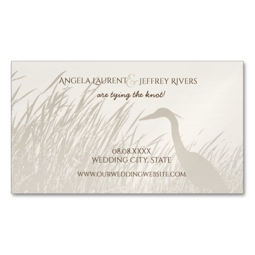 Great Blue Heron rustic wedding save the date Business Card Magnet