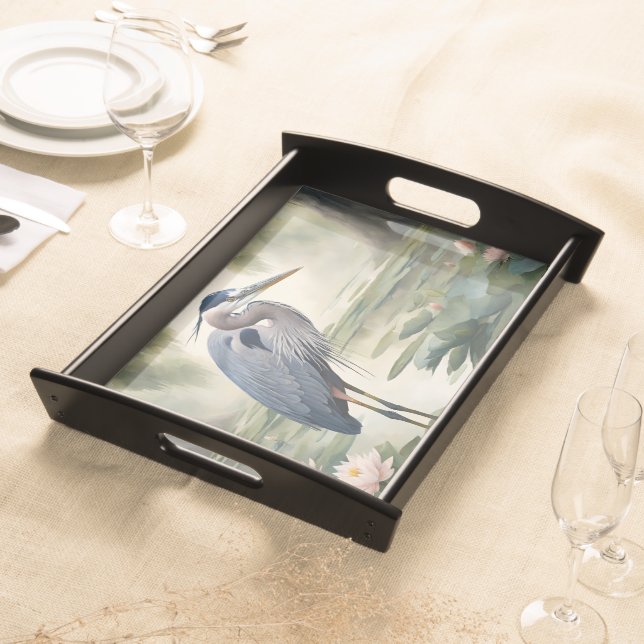 Great Blue Heron Serving Tray (Front)