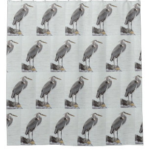 Great Blue Heron Shower Curtain