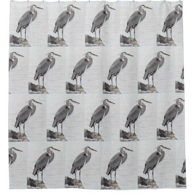 Great Blue Heron Shower Curtain (Front)
