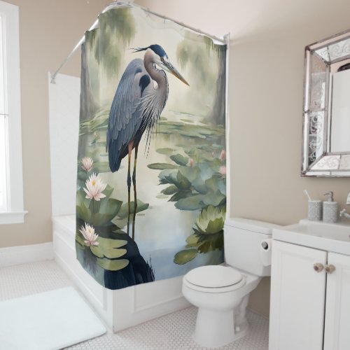 Great Blue Heron Shower Curtain