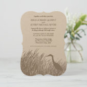 Great Blue Heron silhouette rustic wedding Invitation (Standing Front)