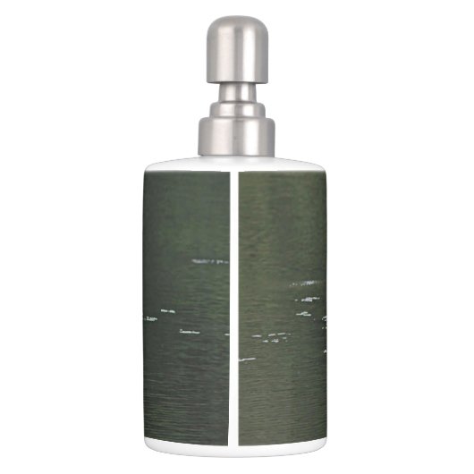 Great blue heron soap dispenser and toothbrush holder (Back)