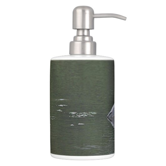 Great blue heron soap dispenser and toothbrush holder (Right)