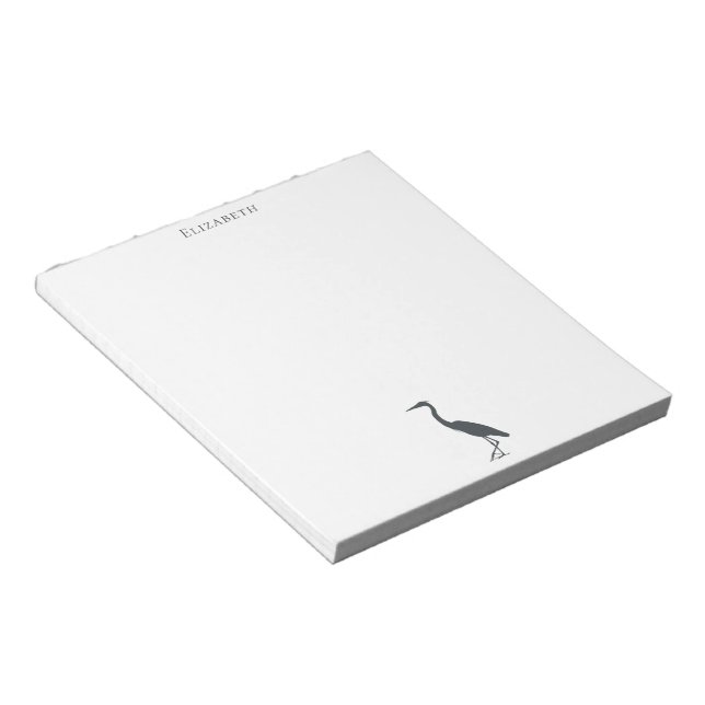 Great Blue Heron standing silhouette Notepad (Angled)