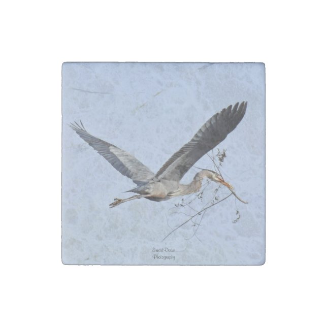 Great Blue Heron   Stone Magnet (Front)