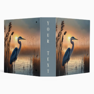 Great Blue Heron Sunrise 3 Ring Binder