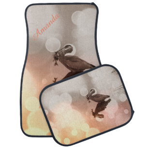 Great Blue Heron Sunrise Reflection Car Mats
