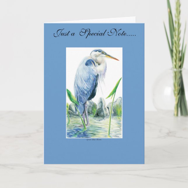 Great Blue Heron Thank You Card (Front)
