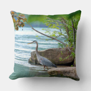 Great Blue Heron Throw Pillow
