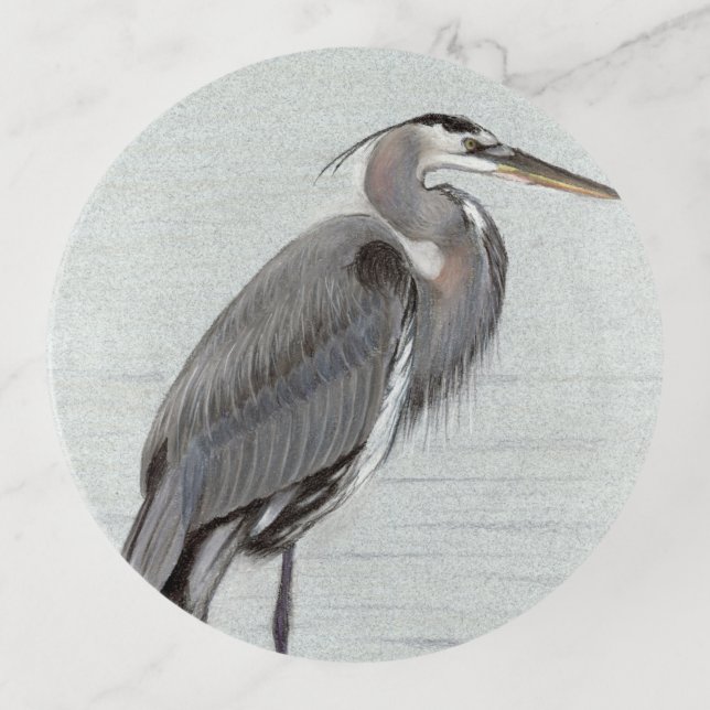 Great Blue Heron Trinket Tray (Front)