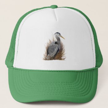 Great Blue Heron Trucker Hat by Eclectic_Ramblings at Zazzle