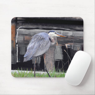 Great Blue Heron Waiting Mouse Pad