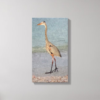 Great Blue Heron Watercolor Canvas Print