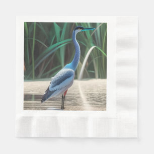 Great Blue Heron Watercolor Paper Napkin
