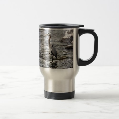 Great Blue Heron Wildlife Birdlover Photo Travel Mug