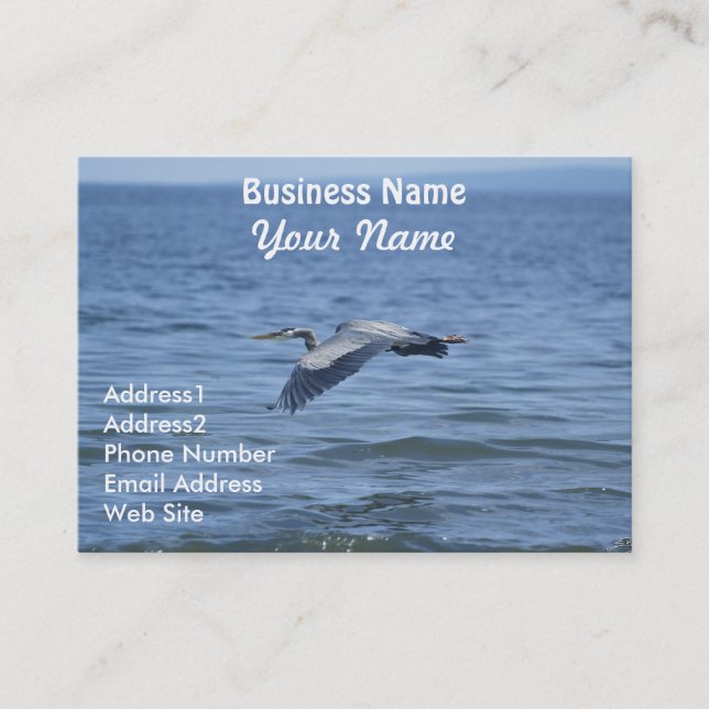 Great Blue Heron Wildlife Business Card (Front)