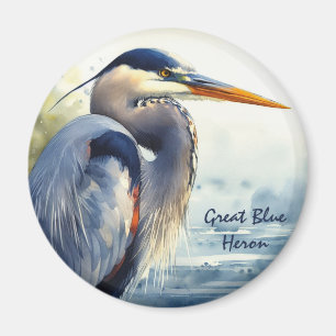 Great Blue Heron Wildlife Wetlands Bird Art Nature Magnet