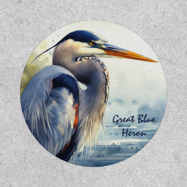 Great Blue Heron Wildlife Wetlands Bird Art Nature Patch (Front)