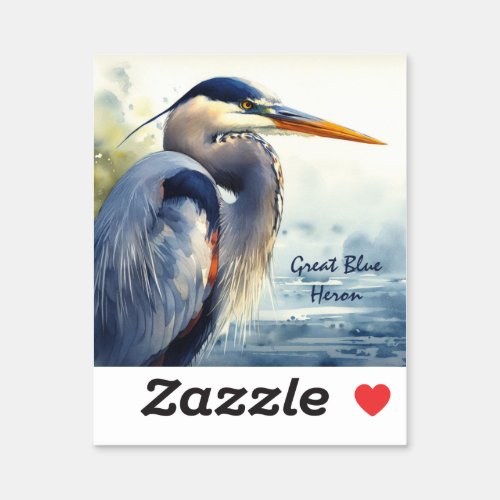 Great Blue Heron Wildlife Wetlands Bird Art Nature Sticker